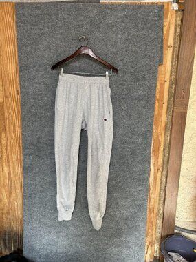 Champion Pants Mens Small Gray Fleece Sweatpants Joggers Elastic Waist Pockets
